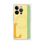 プレミアムスクエアケース with MagSafe［ オリジナル - initial color line - L yellow ］
