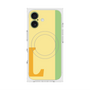 プレミアムスクエアケース with MagSafe［ オリジナル - initial color line - L yellow ］