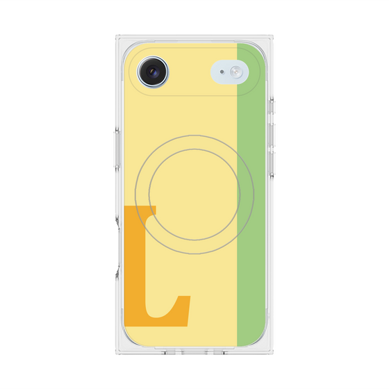 プレミアムスクエアケース with MagSafe［ オリジナル - initial color line - L yellow ］