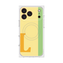 プレミアムスクエアケース with MagSafe［ オリジナル - initial color line - L yellow ］