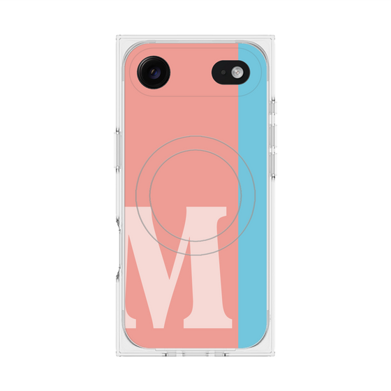 プレミアムスクエアケース with MagSafe［ オリジナル - initial color line - M pink ］