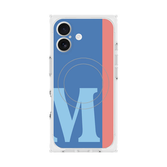 プレミアムスクエアケース with MagSafe［ オリジナル - initial color line - M blue ］