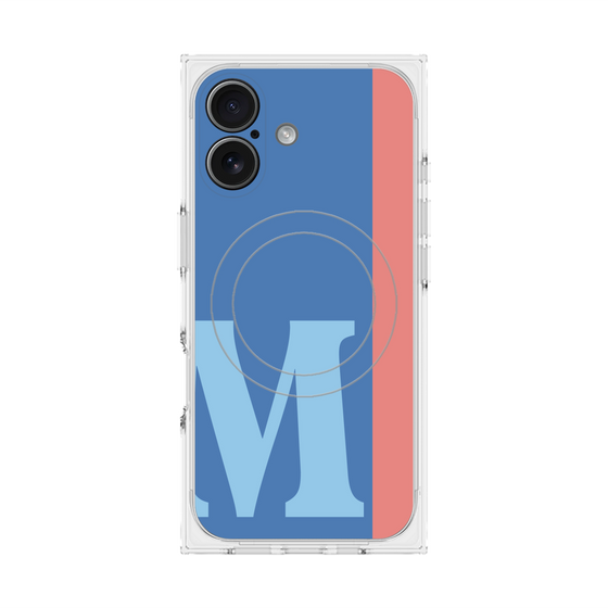 プレミアムスクエアケース with MagSafe［ オリジナル - initial color line - M blue ］