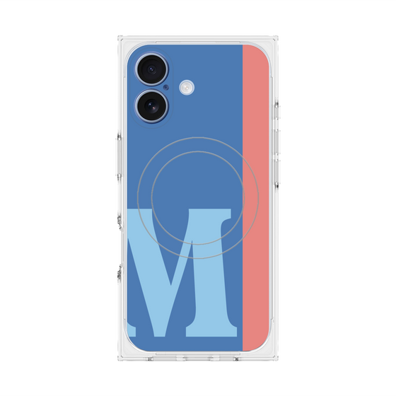 プレミアムスクエアケース with MagSafe［ オリジナル - initial color line - M blue ］