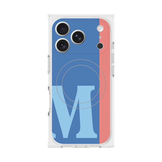 プレミアムスクエアケース with MagSafe［ オリジナル - initial color line - M blue ］