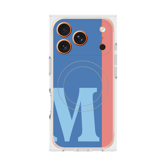 プレミアムスクエアケース with MagSafe［ オリジナル - initial color line - M blue ］