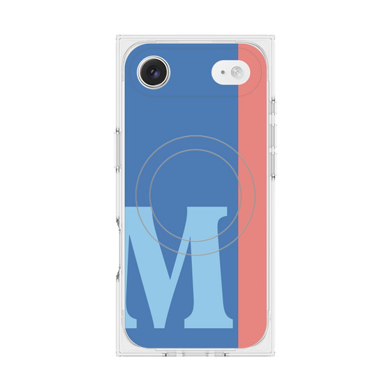 プレミアムスクエアケース with MagSafe［ オリジナル - initial color line - M blue ］