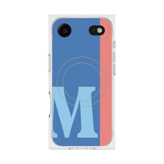 プレミアムスクエアケース with MagSafe［ オリジナル - initial color line - M blue ］