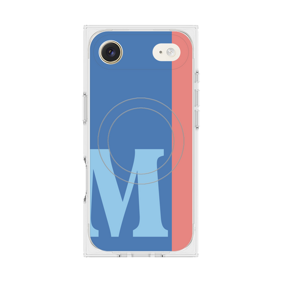 プレミアムスクエアケース with MagSafe［ オリジナル - initial color line - M blue ］