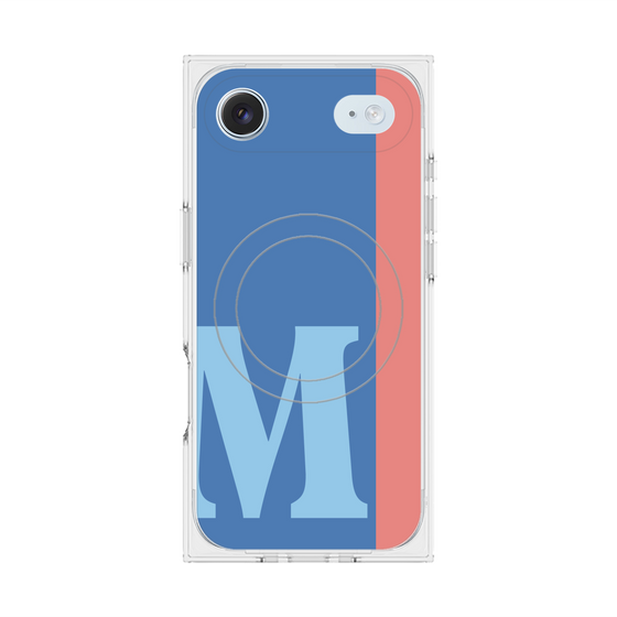 プレミアムスクエアケース with MagSafe［ オリジナル - initial color line - M blue ］