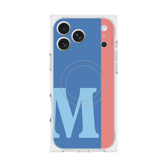 プレミアムスクエアケース with MagSafe［ オリジナル - initial color line - M blue ］
