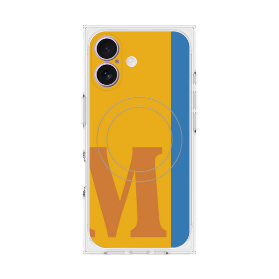 プレミアムスクエアケース with MagSafe［ オリジナル - initial color line - M orange ］