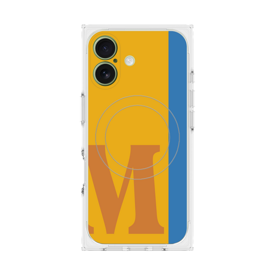 プレミアムスクエアケース with MagSafe［ オリジナル - initial color line - M orange ］