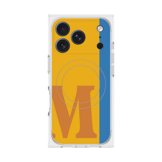 プレミアムスクエアケース with MagSafe［ オリジナル - initial color line - M orange ］