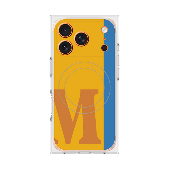 プレミアムスクエアケース with MagSafe［ オリジナル - initial color line - M orange ］
