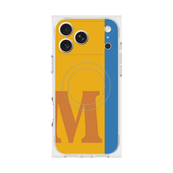 プレミアムスクエアケース with MagSafe［ オリジナル - initial color line - M orange ］