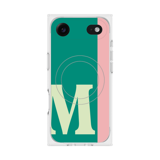 プレミアムスクエアケース with MagSafe［ オリジナル - initial color line - M green ］