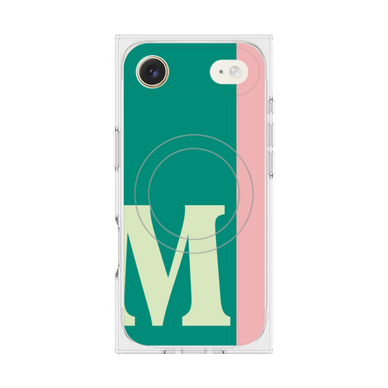 プレミアムスクエアケース with MagSafe［ オリジナル - initial color line - M green ］