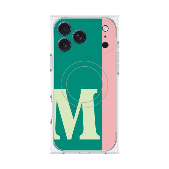 プレミアムスクエアケース with MagSafe［ オリジナル - initial color line - M green ］