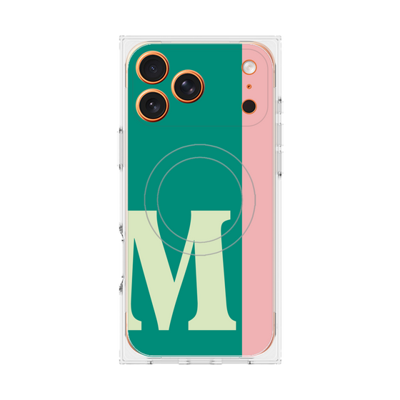プレミアムスクエアケース with MagSafe［ オリジナル - initial color line - M green ］