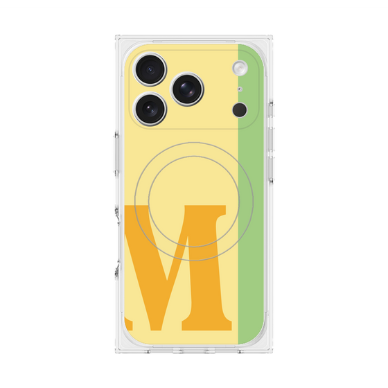 プレミアムスクエアケース with MagSafe［ オリジナル - initial color line - M yellow ］