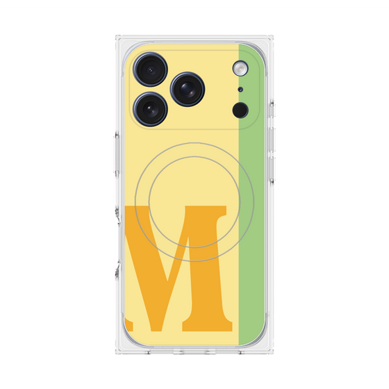 プレミアムスクエアケース with MagSafe［ オリジナル - initial color line - M yellow ］