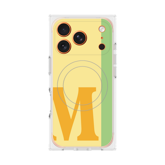 プレミアムスクエアケース with MagSafe［ オリジナル - initial color line - M yellow ］