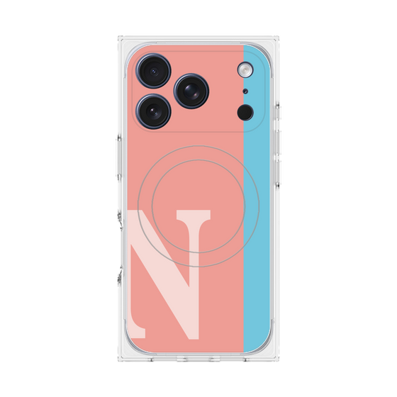 プレミアムスクエアケース with MagSafe［ オリジナル - initial color line - N pink ］