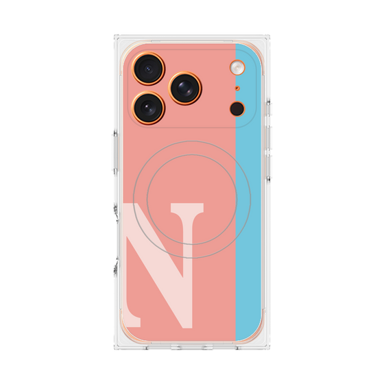 プレミアムスクエアケース with MagSafe［ オリジナル - initial color line - N pink ］