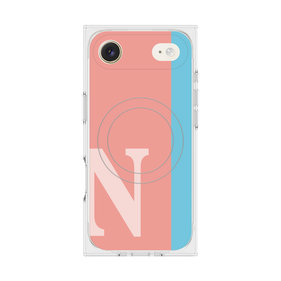 プレミアムスクエアケース with MagSafe［ オリジナル - initial color line - N pink ］