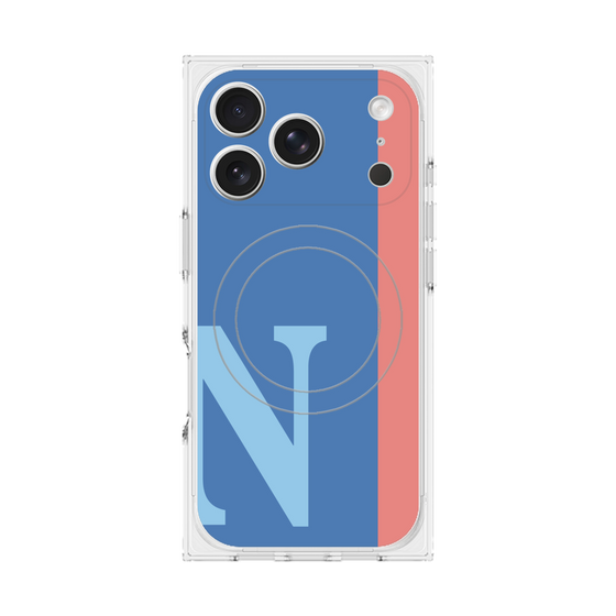 プレミアムスクエアケース with MagSafe［ オリジナル - initial color line - N blue ］