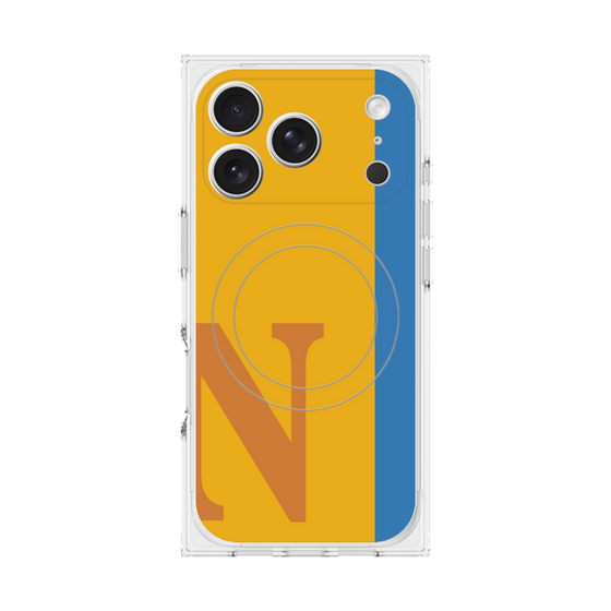 プレミアムスクエアケース with MagSafe［ オリジナル - initial color line - N orange ］