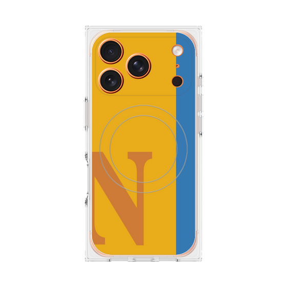 プレミアムスクエアケース with MagSafe［ オリジナル - initial color line - N orange ］