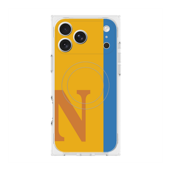 プレミアムスクエアケース with MagSafe［ オリジナル - initial color line - N orange ］