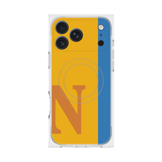 プレミアムスクエアケース with MagSafe［ オリジナル - initial color line - N orange ］