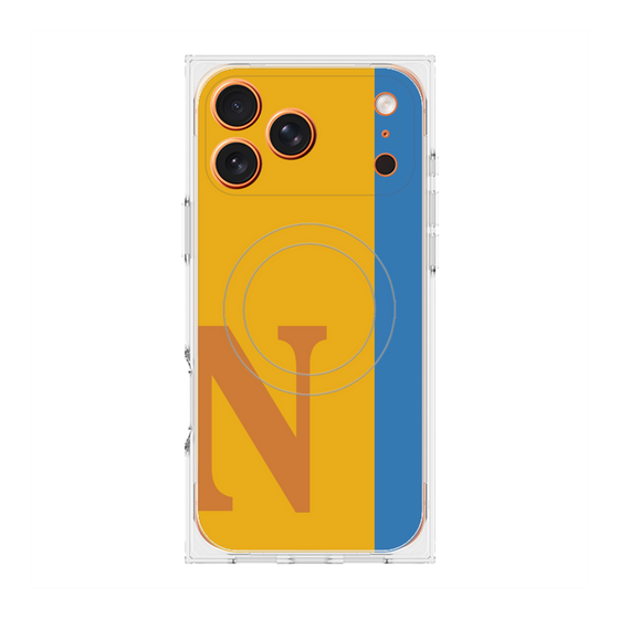 プレミアムスクエアケース with MagSafe［ オリジナル - initial color line - N orange ］