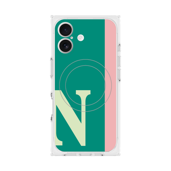 プレミアムスクエアケース with MagSafe［ オリジナル - initial color line - N green ］