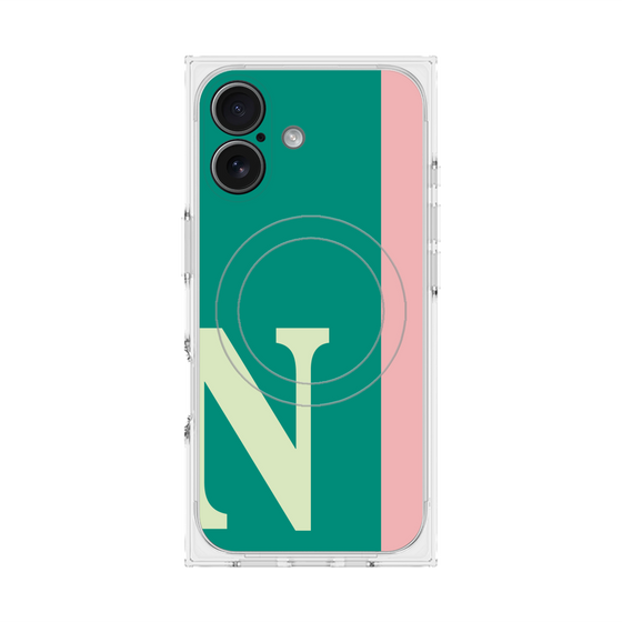 プレミアムスクエアケース with MagSafe［ オリジナル - initial color line - N green ］