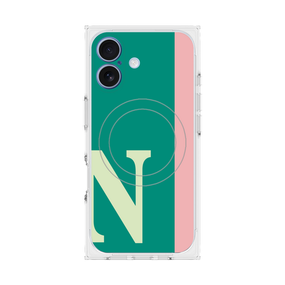 プレミアムスクエアケース with MagSafe［ オリジナル - initial color line - N green ］