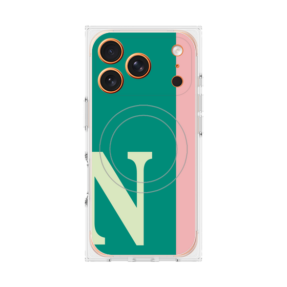 プレミアムスクエアケース with MagSafe［ オリジナル - initial color line - N green ］
