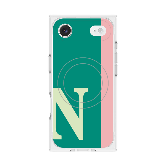 プレミアムスクエアケース with MagSafe［ オリジナル - initial color line - N green ］