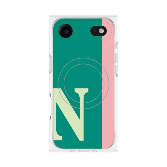 プレミアムスクエアケース with MagSafe［ オリジナル - initial color line - N green ］