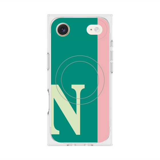 プレミアムスクエアケース with MagSafe［ オリジナル - initial color line - N green ］