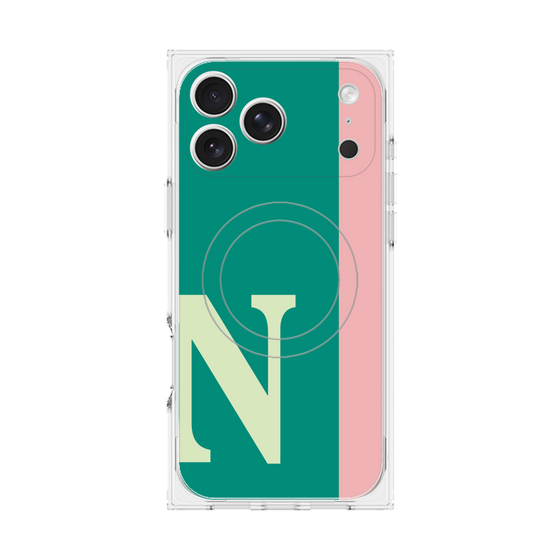 プレミアムスクエアケース with MagSafe［ オリジナル - initial color line - N green ］