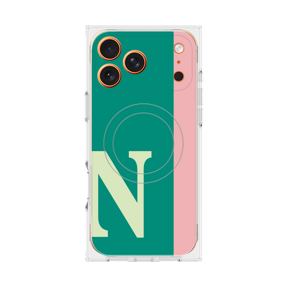プレミアムスクエアケース with MagSafe［ オリジナル - initial color line - N green ］
