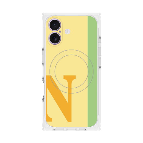 プレミアムスクエアケース with MagSafe［ オリジナル - initial color line - N yellow ］