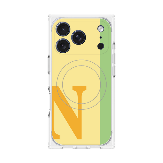 プレミアムスクエアケース with MagSafe［ オリジナル - initial color line - N yellow ］