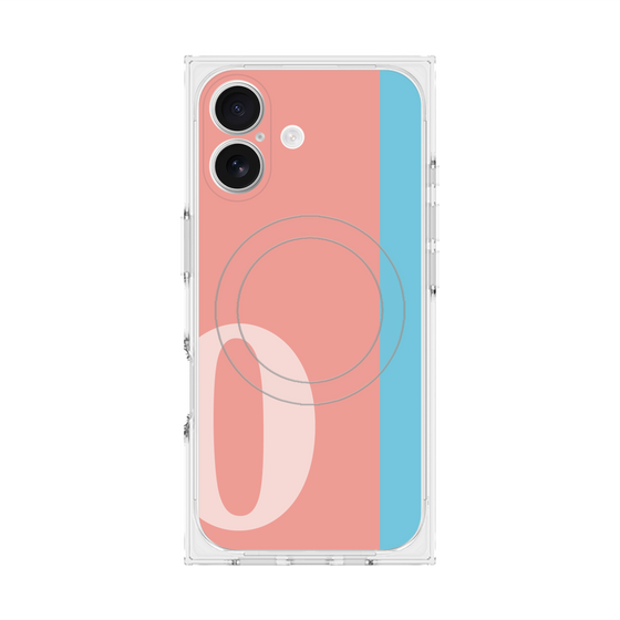 プレミアムスクエアケース with MagSafe［ オリジナル - initial color line - O pink ］