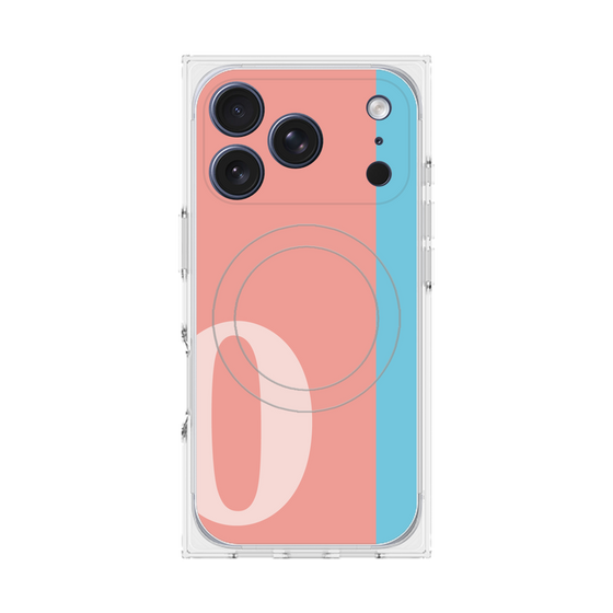 プレミアムスクエアケース with MagSafe［ オリジナル - initial color line - O pink ］