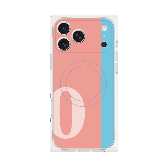 プレミアムスクエアケース with MagSafe［ オリジナル - initial color line - O pink ］
